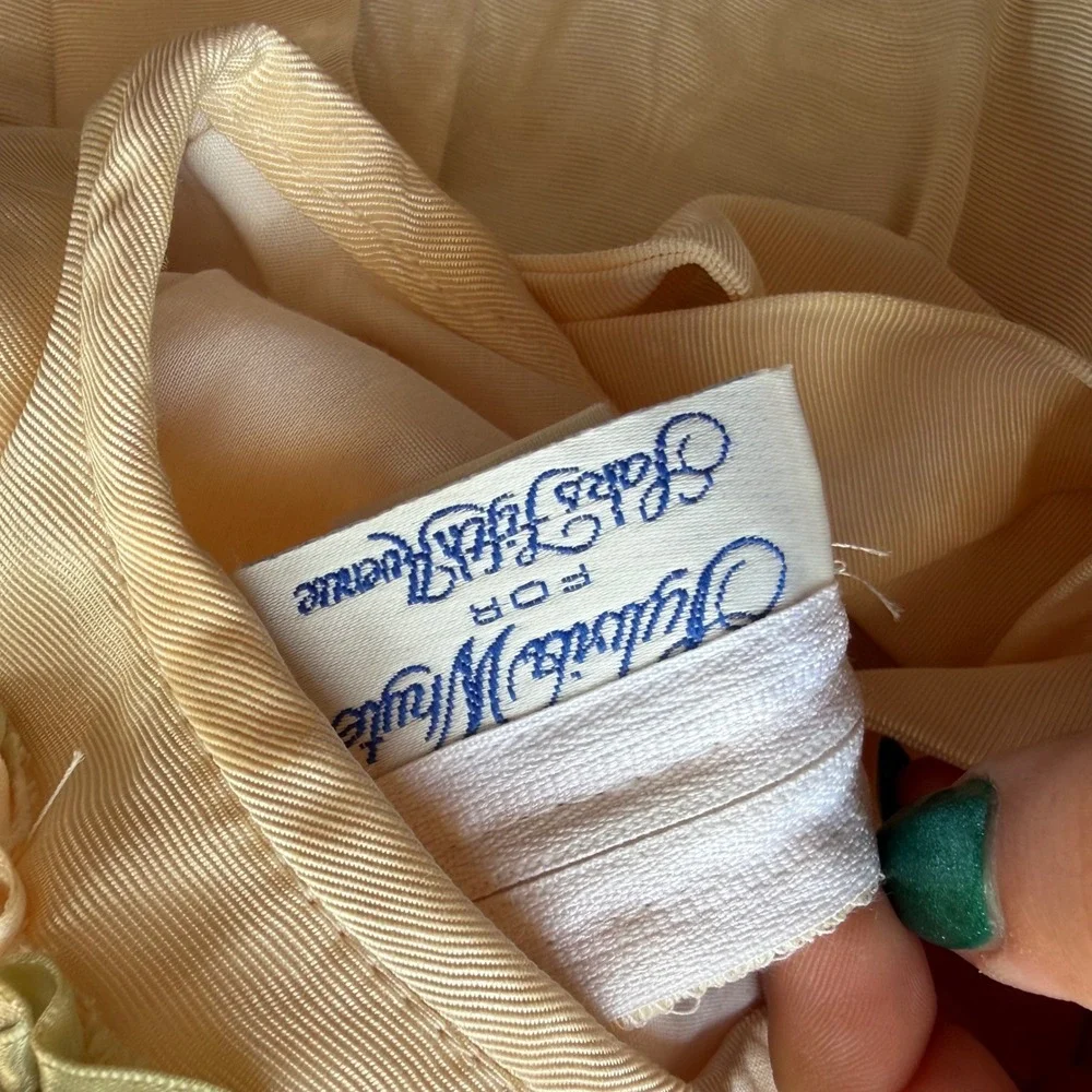 Sylvia‎ Whyte Saks Fifth Avenue Vintage Baby Girl Yellow Rosette Dress 12M
